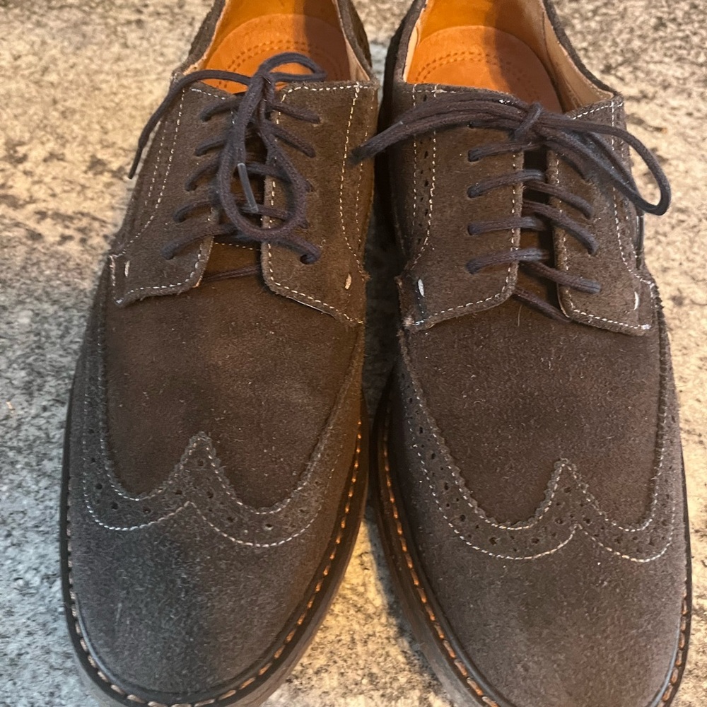 Vionic Bowery Bruno Suede Oxfords Men’s size 7 Brown Lace Up Dress Shoes